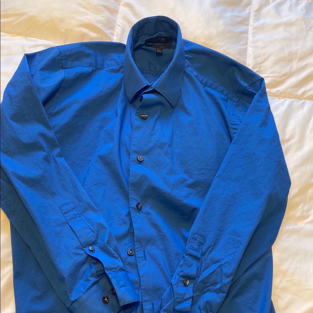 Apt. 9 Men's Vibrant Blue Casual Button Down Shirt